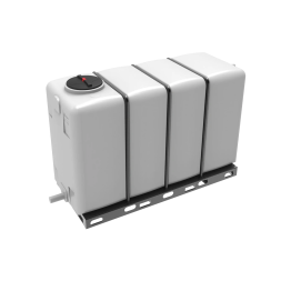 Емкость KR 4000л с 2 патрубками 90 и 63 мм белая в обрешетке (полный слив)