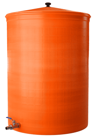 Бочка пластиковая садовая с краном 3/4&quot; из латуни для дождевой воды и полива, 150л, терракотовый [352]
