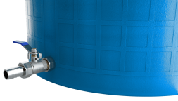 Бочка пластиковая садовая с краном 3/4&quot; из латуни для дождевой воды и полива, 150л, голубой [362]