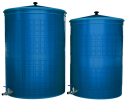 Бочка пластиковая садовая с краном 3/4&quot; из латуни для дождевой воды и полива, 150л, голубой [362]