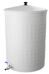 Бочка пластиковая садовая с краном 3/4&quot; из латуни для дождевой воды и полива, 150л, белый [382]