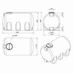 Емкость КАС 3000 H красный