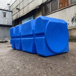 Емкость пластиковая горизонтальная для хранения воды и дизельного топлива с крышкой, 1000 л, синий [TFG21000S13]