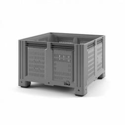 Крупногабаритный перфорированный пластиковый контейнер на ножках IBOX, 1130x1130x760 мм, серый [11.604В.92.С10]
