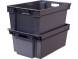 Ящик пластиковый сплошной, 600х400х250 мм, серый [125-2]