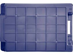 Ящик пластиковый сплошной, 600х400х250 мм, синий [125-2]