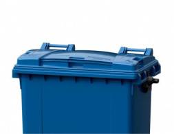 Контейнер пластиковый для мусора (ТБО/ТКО) с крышкой на колесах, 660 л