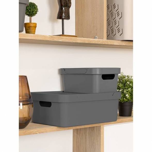 Ящик с крышкой универсальный Luxe, 4,6л, серый