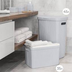 Корзина для белья Velvet, 60л, светло-серый