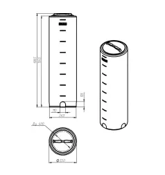 Емкость VD 400л белая с откидной крышкой