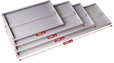 Полка для стеллажей окрашенная СТФУ, 1000x400 мм, RAL 7035 [КГ029103]