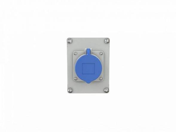 Штепсельная розетка с защитным контактом и с откидной крышкой ДВК