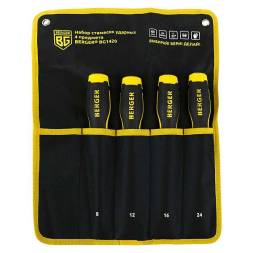 Набор стамесок для обработки древесины, 4 шт 8, 12, 16, 24 мм , BERGER